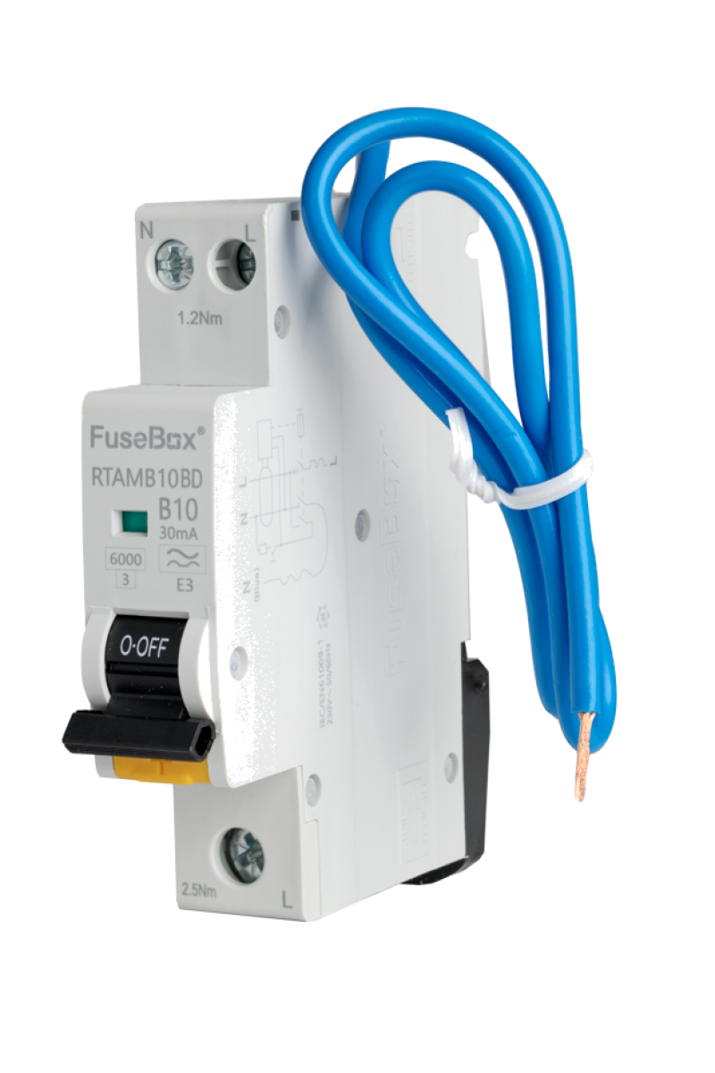 10A Mini RCBO Bi-Directional 6kA 1P+N Switched (B Curve) Type A