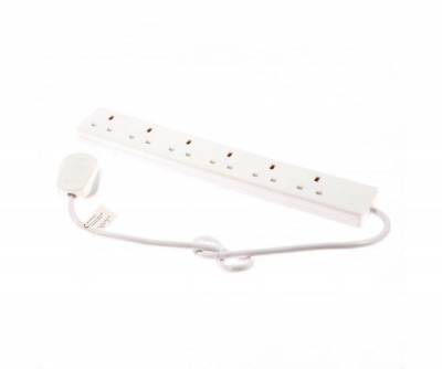 Extension Lead 6 Gang 2m White